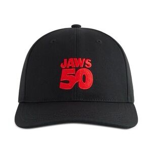 Kith x Jaws 50 Aaron Dad Hat Black Cap Embroidered Red JAWS 50 Kith Side Logo